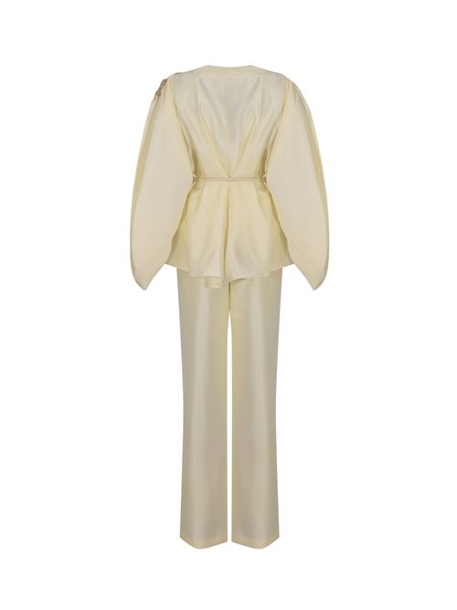 Completo Maddie 66678 in raso con applicazioni strass Vanilla TARIK EDIZ | 66678VANILLA